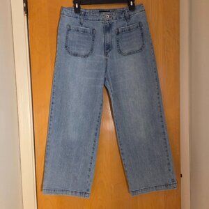 Sanctuary Denim Marine Jean Dollface Wide Leg Cropped Womens 31 Inseam 26" Blue
